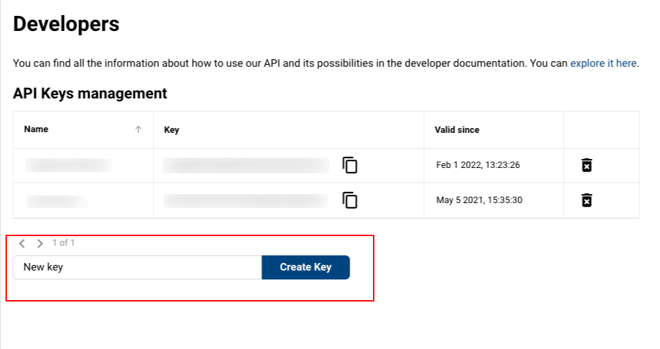 Create API Key